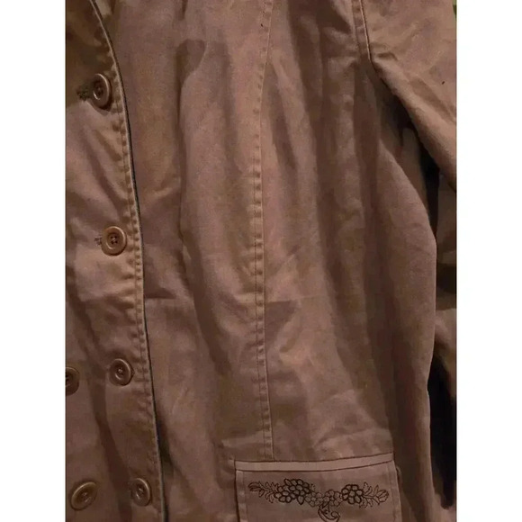 Denim & Co Women's L Purple Embroidered Spring Jacket Mid-Length - Picture 10 of 13